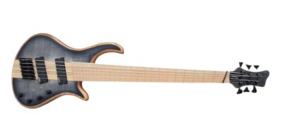 Custom Onyx Patriot Dark Gray Flame Maple 6 String Bass Multi Scale Fanned Fret Maple Fretboard - Image 8