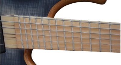 Custom Onyx Patriot Dark Gray Flame Maple 6 String Bass Multi Scale Fanned Fret Maple Fretboard - Image 7