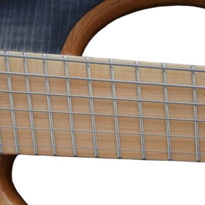 Custom Onyx Patriot Dark Gray Flame Maple 6 String Bass Multi Fanned Fret Maple Fretboard - Image 7