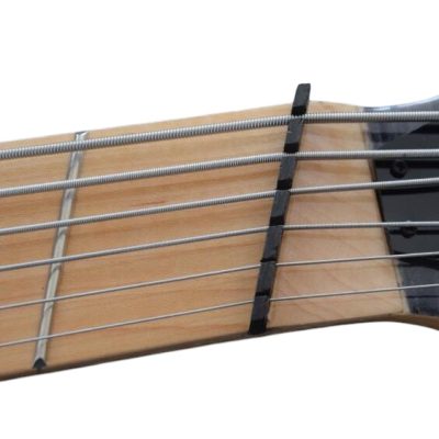 Custom Onyx Patriot Dark Gray Flame Maple 6 String Bass Multi Fanned Fret Maple Fretboard - Image 6