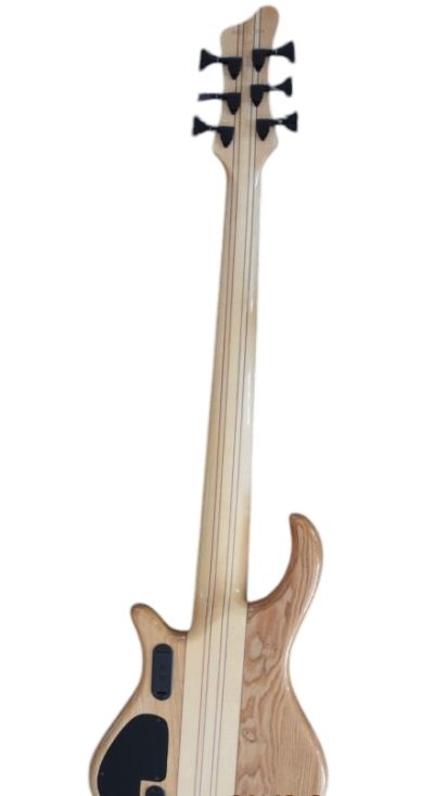 Custom Onyx Patriot Dark Gray Flame Maple 6 String Bass Multi Scale Fanned Fret Maple Fretboard - Image 5