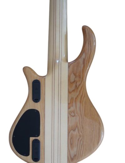 Custom Onyx Patriot Dark Gray Flame Maple 6 String Bass Multi Scale Fanned Fret Maple Fretboard - Image 4