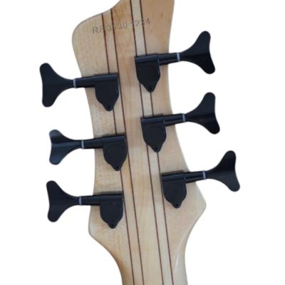 Custom Onyx Patriot Dark Gray Flame Maple 6 String Bass Multi Fanned Fret Maple Fretboard - Image 3