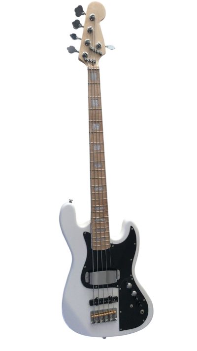 Custom Regent White Miller 5 String Jazz Bass Marcus Maple Fretboard - Image 7