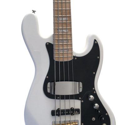 Custom Regent White Miller 5 String Jazz Bass Marcus Maple Fretboard