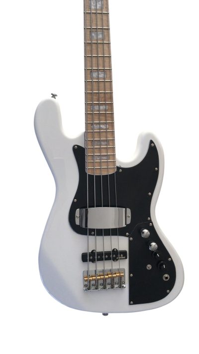 Custom Regent White Miller 5 String Jazz Bass Marcus Maple Fretboard