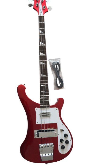 Custom Nova 4003 Ruby Red Burst Chrome Hardware 4 String Bass - Image 2