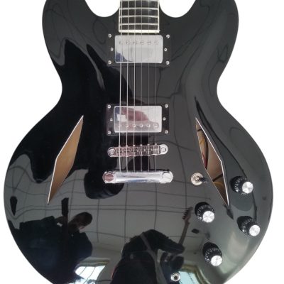 Custom Crown DG335 Dave Grohl Black Diamond Holes Guitar
