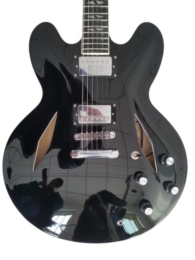 Custom Crown DG335 Dave Grohl Black Diamond Holes Guitar