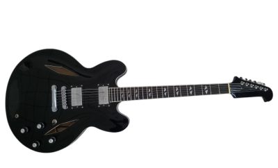 Custom Crown DG335 Dave Grohl Black Diamond Holes Guitar - Image 5