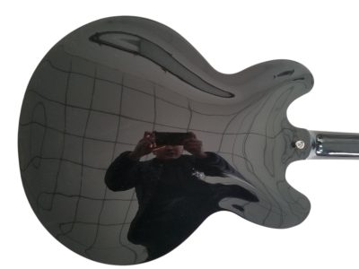 Custom Crown DG335 Dave Grohl Black Diamond Holes Guitar - Image 2