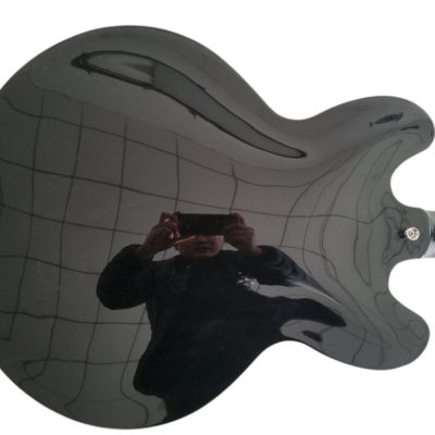 Custom Crown DG335 Dave Grohl Black Diamond Holes Guitar - Image 2
