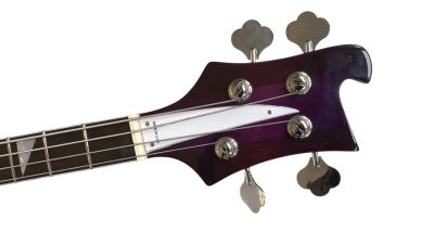 Custom Nova 4003 Purple Chrome Hardware 4 String Bass Neck Through Body - Image 7