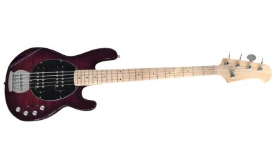 Custom Aether Sting Purple Burst Quilted Maple 4 String Bass - Image 2