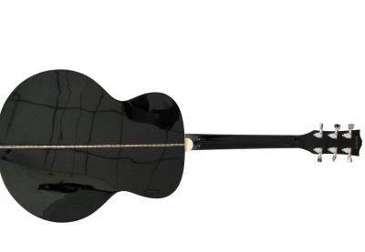 Custom Crown SJ200 Black Fishman EQ Acoustic Electric Guitar Elvis Sitka Spruce Top - Image 6