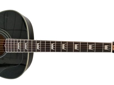 Custom Crown SJ200 Black Fishman EQ Acoustic Electric Guitar Elvis Sitka Spruce Top - Image 5