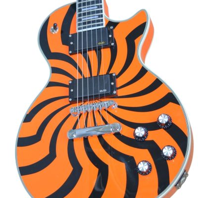 Custom Crown Buzzsaw Bullseye Zakk Wylde Orange Electric Guitar