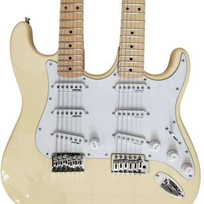 Custom Regent Yngwie Malmsteen Maple Fretboard Double Neck Cream Guitar