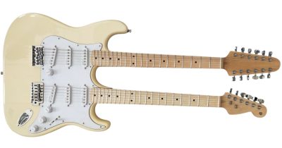 Custom Regent Yngwie Malmsteen Maple Fretboard Double Neck Cream Guitar 12 String 6 String - Image 5
