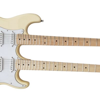 Custom Regent Yngwie Malmsteen Maple Fretboard Double Neck Cream Guitar - Image 5