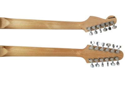 Custom Regent Yngwie Malmsteen Maple Fretboard Double Neck Cream Guitar 12 String 6 String - Image 4