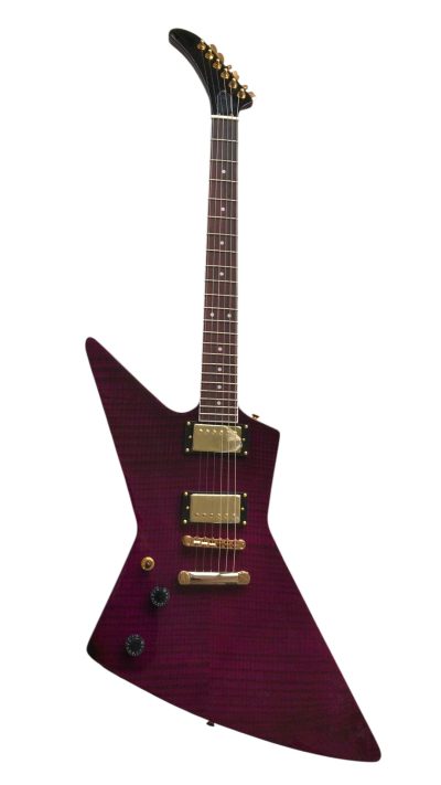Custom Crown Transparent Violet Modernistic Explorer Guitar - Image 2