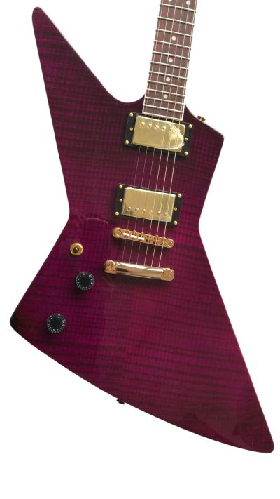 Custom Crown Transparent Violet Modernistic Explorer Guitar