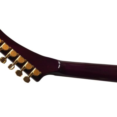 Custom Obsidian Transparent Violet Modernistic Explorer Guitar - Image 8