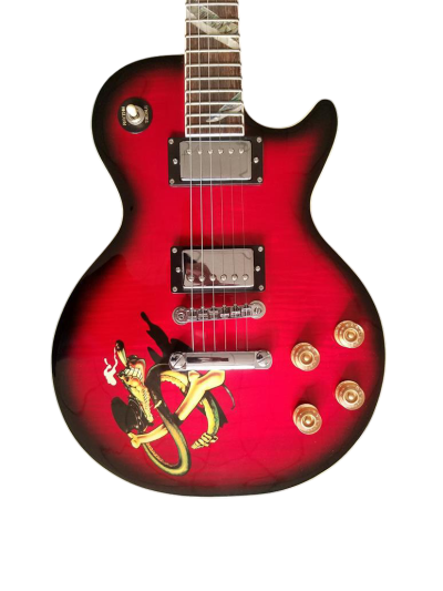 Custom Crown Black Red Burst Flame Maple Top Snakepit Slash Guitar