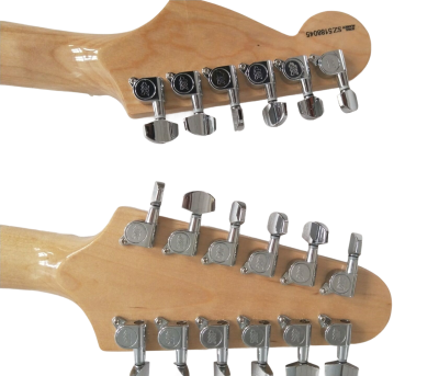 Custom Regent Yngwie Malmsteen Mahogany Wood Body Natural Finish Double Neck Cream Guitar 12 String 6 String - Image 8