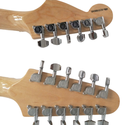 Custom Regent Yngwie Malmsteen Mahogany Wood Body Natural Finish Double Neck Cream Guitar - Image 8