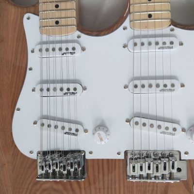 Custom Regent Yngwie Malmsteen Mahogany Wood Body Natural Finish Double Neck Cream Guitar - Image 5