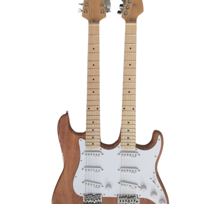 Custom Regent Yngwie Malmsteen Mahogany Wood Body Natural Finish Double Neck Cream Guitar - Image 4