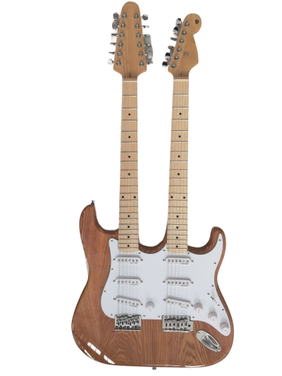 Custom Regent Yngwie Malmsteen Mahogany Wood Body Natural Finish Double Neck Cream Guitar 12 String 6 String - Image 4