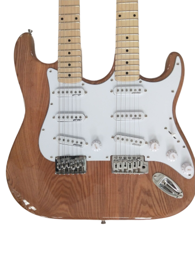 Custom Regent Yngwie Malmsteen Mahogany Wood Body Natural Finish Double Neck Cream Guitar 12 String 6 String