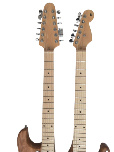 Custom Regent Yngwie Malmsteen Mahogany Wood Body Natural Finish Double Neck Cream Guitar 12 String 6 String - Image 3