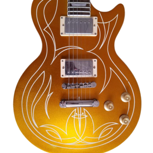 Custom Crown Gold Top Billy Pinstripe 6 String Electric Guitar