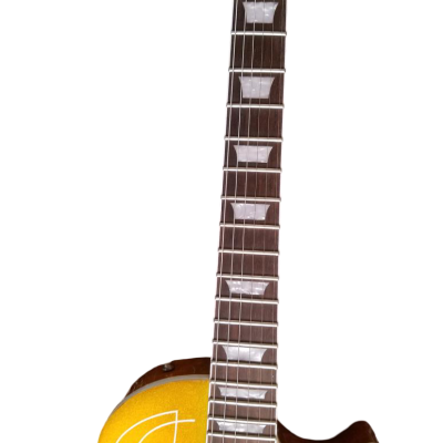 Custom Crown Gold Top Billy Pinstripe 6 String Electric Guitar - Image 7