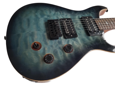Custom Monarch 24 Gray Burst SE Mark Holcomb Quilted Maple Top Guitar - Image 7