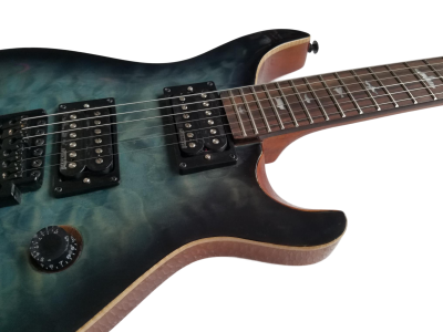 Custom Monarch 24 Gray Burst SE Mark Holcomb Quilted Maple Top Guitar - Image 9