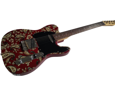 Custom Regent Red Paisley Flower Pattern Rosewood Fretboard Guitar - Image 7