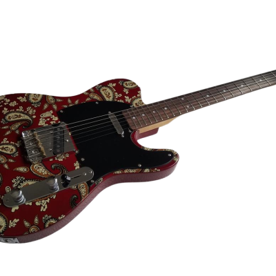 Custom Regent Red Paisley Flower Pattern Rosewood Fretboard Guitar - Image 7