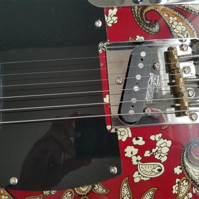 Custom Regent Red Paisley Flower Pattern Rosewood Fretboard Guitar - Image 11