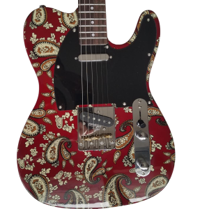 Custom Regent Red Paisley Flower Pattern Rosewood Fretboard Guitar