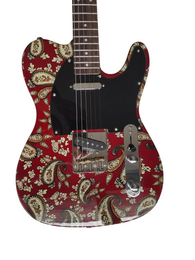 Custom Regent Red Paisley Flower Pattern Rosewood Fretboard Guitar