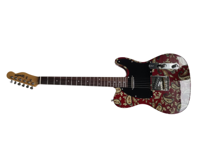Custom Regent Red Paisley Flower Pattern Rosewood Fretboard Guitar - Image 2