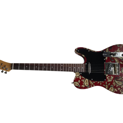 Custom Regent Red Paisley Flower Pattern Rosewood Fretboard Guitar - Image 2