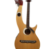 Custom Eclipse Harp Double Neck Natural Finish 6 String Acoustic Guitar 6 Sting Harp