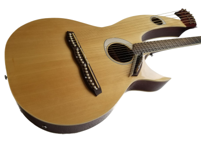 Custom Eclipse Harp Double Neck Natural Finish 6 String Acoustic Guitar 6 Sting Harp - Image 10