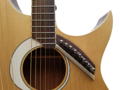 Custom Eclipse Harp Double Neck Natural Finish 6 String Acoustic Guitar 6 Sting Harp - Image 9